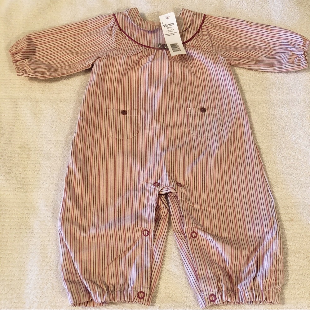 NWT Jacadi 100%Cotton Long Sleeve Stripe  -3M